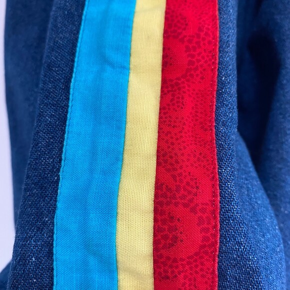 VTG Handmade Patchwork Pockets Lined Jean Jacket Retro Boho Festival Size XXL - Picture 8 of 12